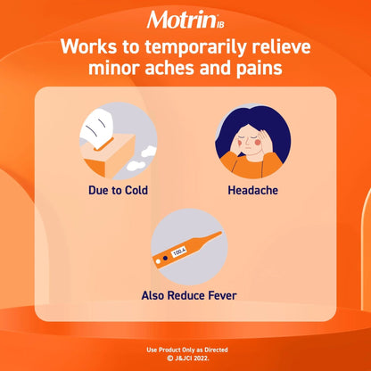 Motrin IB, Ibuprofen 200mg Tablets, Pain Reliever & Fever Reducer for Muscular Aches, Headache, Backache, Menstrual Cramps & Minor Arthritis Pain, NSAID, 100 Ct - dailyvitalstore