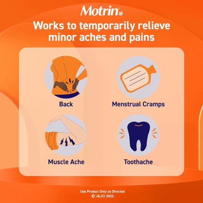 Motrin IB, Ibuprofen 200mg Tablets, Pain Reliever & Fever Reducer for Muscular Aches, Headache, Backache, Menstrual Cramps & Minor Arthritis Pain, NSAID, 100 Ct - dailyvitalstore