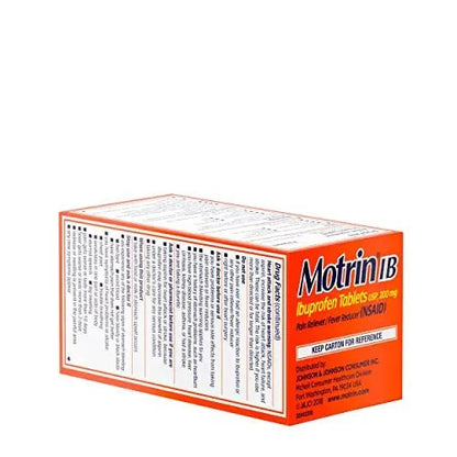 Motrin IB, Ibuprofen 200mg Tablets, Pain Reliever & Fever Reducer for Muscular Aches, Headache, Backache, Menstrual Cramps & Minor Arthritis Pain, NSAID, 100 Ct - dailyvitalstore