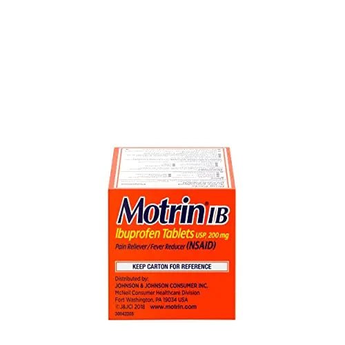 Motrin IB, Ibuprofen 200mg Tablets, Pain Reliever & Fever Reducer for Muscular Aches, Headache, Backache, Menstrual Cramps & Minor Arthritis Pain, NSAID, 100 Ct - dailyvitalstore