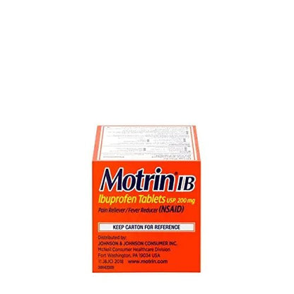 Motrin IB, Ibuprofen 200mg Tablets, Pain Reliever & Fever Reducer for Muscular Aches, Headache, Backache, Menstrual Cramps & Minor Arthritis Pain, NSAID, 100 Ct - dailyvitalstore