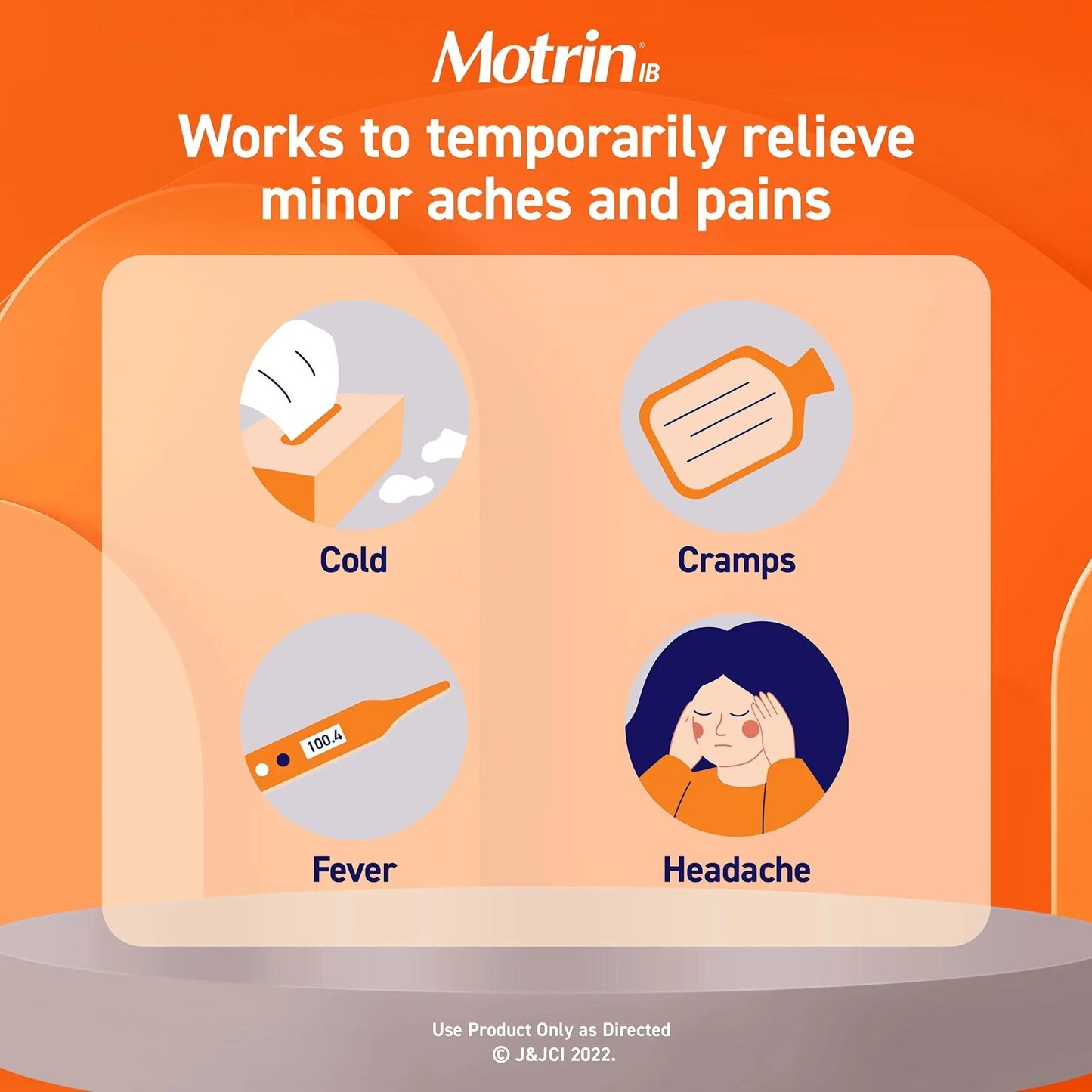 Motrin IB Liquid Gels with 200mg Ibuprofen per Caplet, Pain Reliever & Fever Reducer for Adults, Relief from Minor Arthritis Pain, Muscle Aches, Headache, Menstrual Cramps & Backache, 120 ct - dailyvitalstore