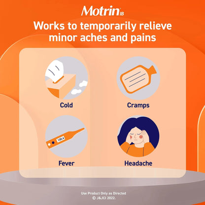 Motrin IB Liquid Gels with 200mg Ibuprofen per Caplet, Pain Reliever & Fever Reducer for Adults, Relief from Minor Arthritis Pain, Muscle Aches, Headache, Menstrual Cramps & Backache, 120 ct - dailyvitalstore