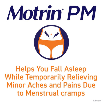 Motrin PM Pain Relief Caplets with 200 mg Ibuprofen & 38 mg Diphenhydramine Sleep Aid, Nighttime Pain Reliever for Minor Aches & Pains Helps You Fall Asleep & Stay Asleep, 20 ct - dailyvitalstore