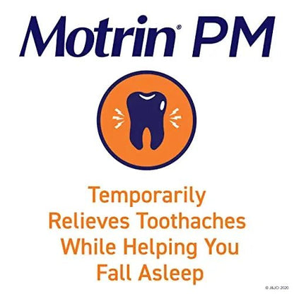 Motrin PM Pain Relief Caplets with 200 mg Ibuprofen & 38 mg Diphenhydramine Sleep Aid, Nighttime Pain Reliever for Minor Aches & Pains Helps You Fall Asleep & Stay Asleep, 20 ct - dailyvitalstore