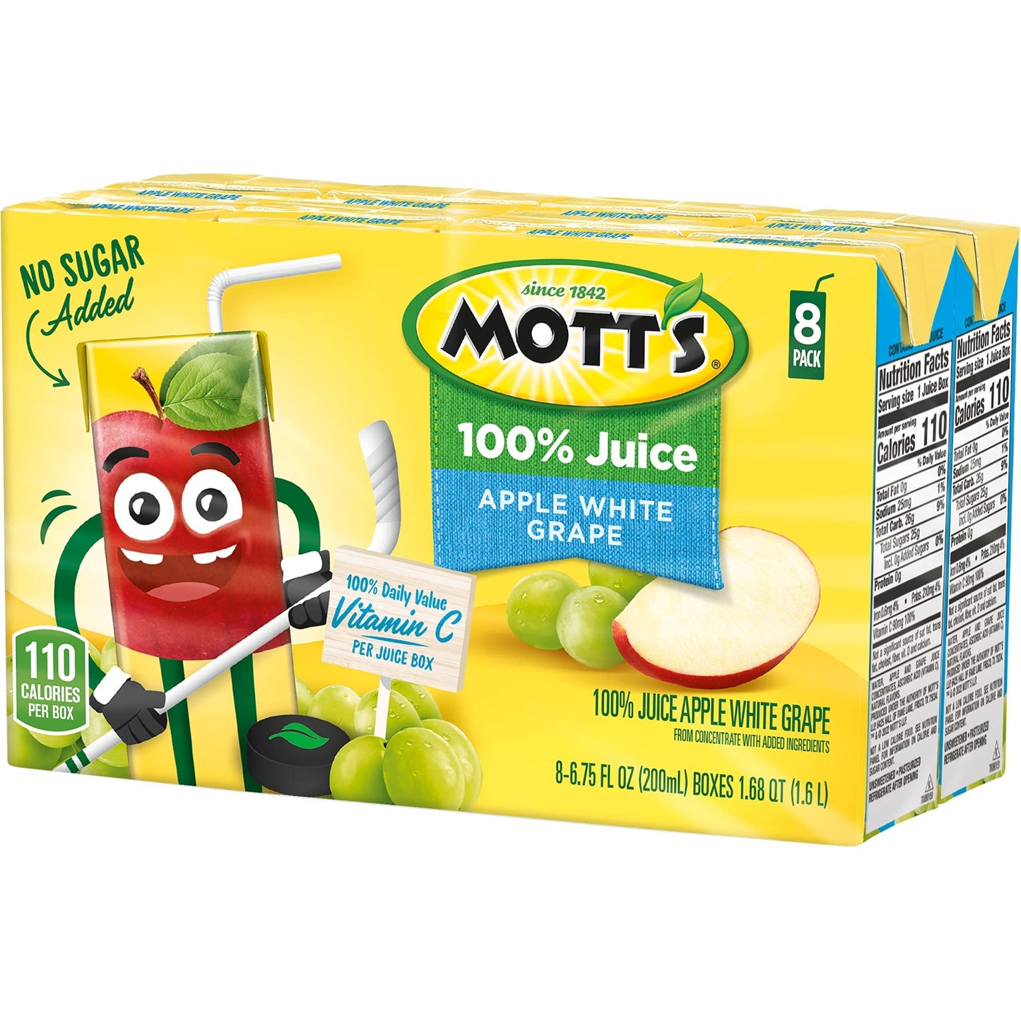 Mott's 100 percent Apple White Grape Juice, 6.75 fl oz boxes (Pack of 32) - dailyvitalstore