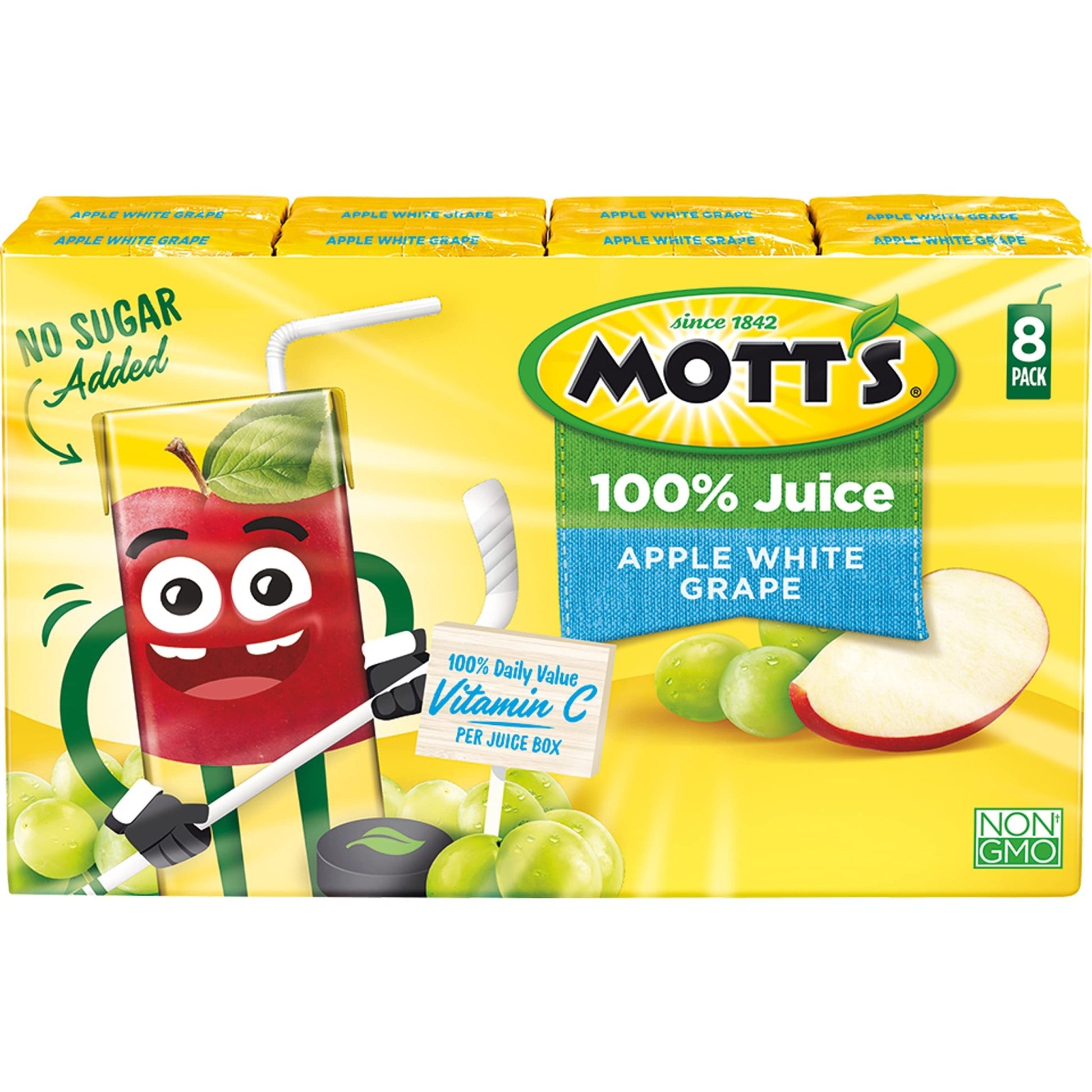Mott's 100 percent Apple White Grape Juice, 6.75 fl oz boxes (Pack of 32) - dailyvitalstore