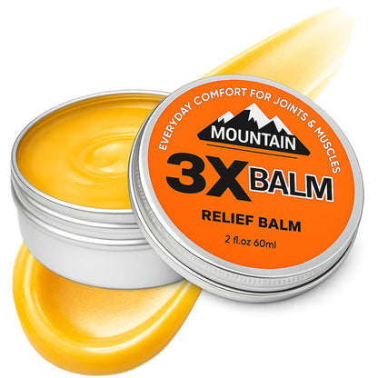 MOUNTAIN 3X 3X Relief Balm, 2.7fl Oz Relief Balm, with Natural Arnica & Camphor, Soothing Neck, Hands & Feet, Non-Greasy Formula, Fast Absorbing (1) - dailyvitalstore