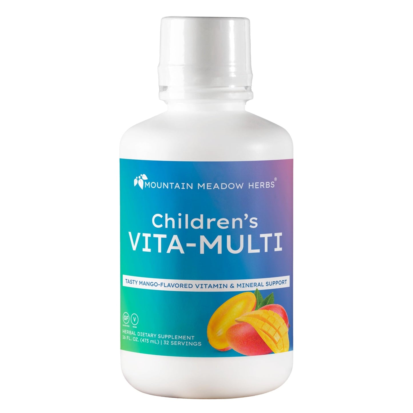 Mountain Meadow Herbs Children's Vita-Multi: Blended Vitamin & Mineral Supplement - Fast Absorbing Liquid Kids Vitamins with Fruits, Greens, and Eye-Protecting Lutein (16 oz.) - dailyvitalstore