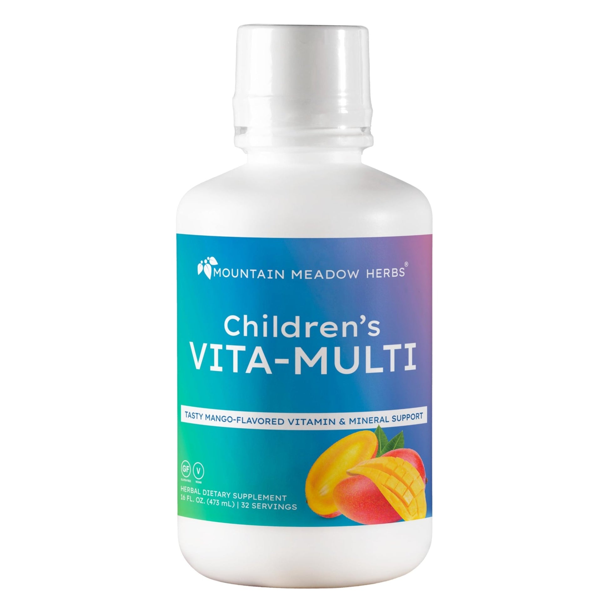 Mountain Meadow Herbs Children's Vita-Multi: Blended Vitamin & Mineral Supplement - Fast Absorbing Liquid Kids Vitamins with Fruits, Greens, and Eye-Protecting Lutein (16 oz.) - dailyvitalstore