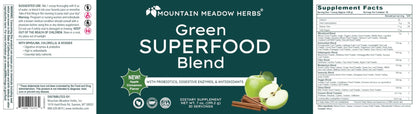 Mountain Meadow Herbs Green Superfood Blend – Spirulina, Chlorella, Mushrooms, Probiotics, Digestive Enzymes, Antioxidants – Organic Greens Powder for Energy & Gut Health – 30 Servings - dailyvitalstore