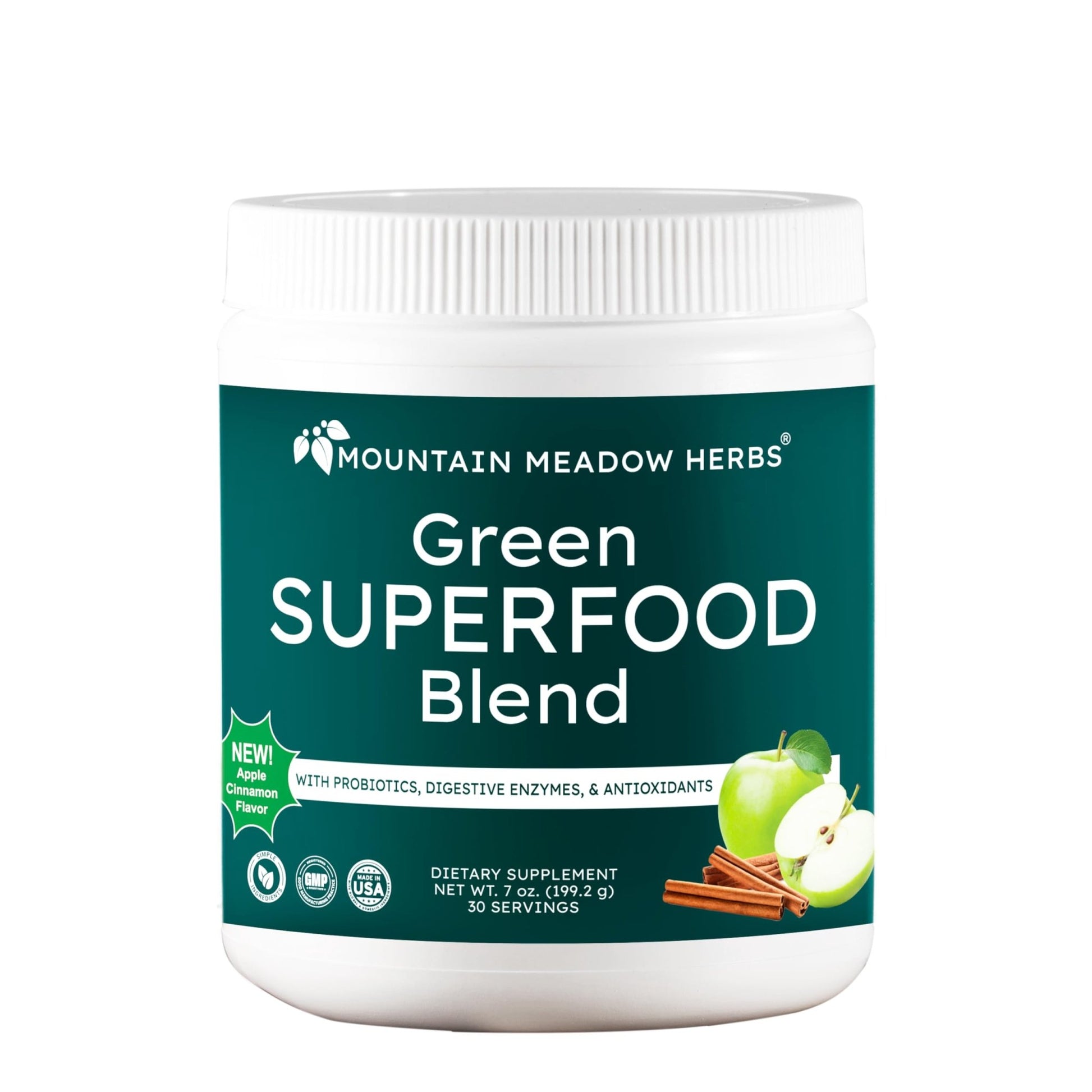 Mountain Meadow Herbs Green Superfood Blend – Spirulina, Chlorella, Mushrooms, Probiotics, Digestive Enzymes, Antioxidants – Organic Greens Powder for Energy & Gut Health – 30 Servings - dailyvitalstore