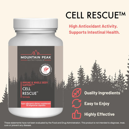 Mountain Peak Nutritionals Cell Rescue - Antioxidant Immune Support Supplement with Turmeric, Ginger Root, and Bromelain - Supports Intestinal Health & Whole Body (90 Capsules) - dailyvitalstore