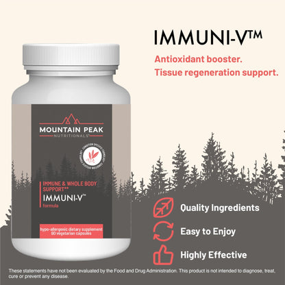 Mountain Peak Nutritionals Immuni-V - Immune System & Whole Body Support Supplement - Natural Antioxidant Booster with Humic Acid, Olive Extract, & Elderberry (60 Vegetarian Capsules) - dailyvitalstore