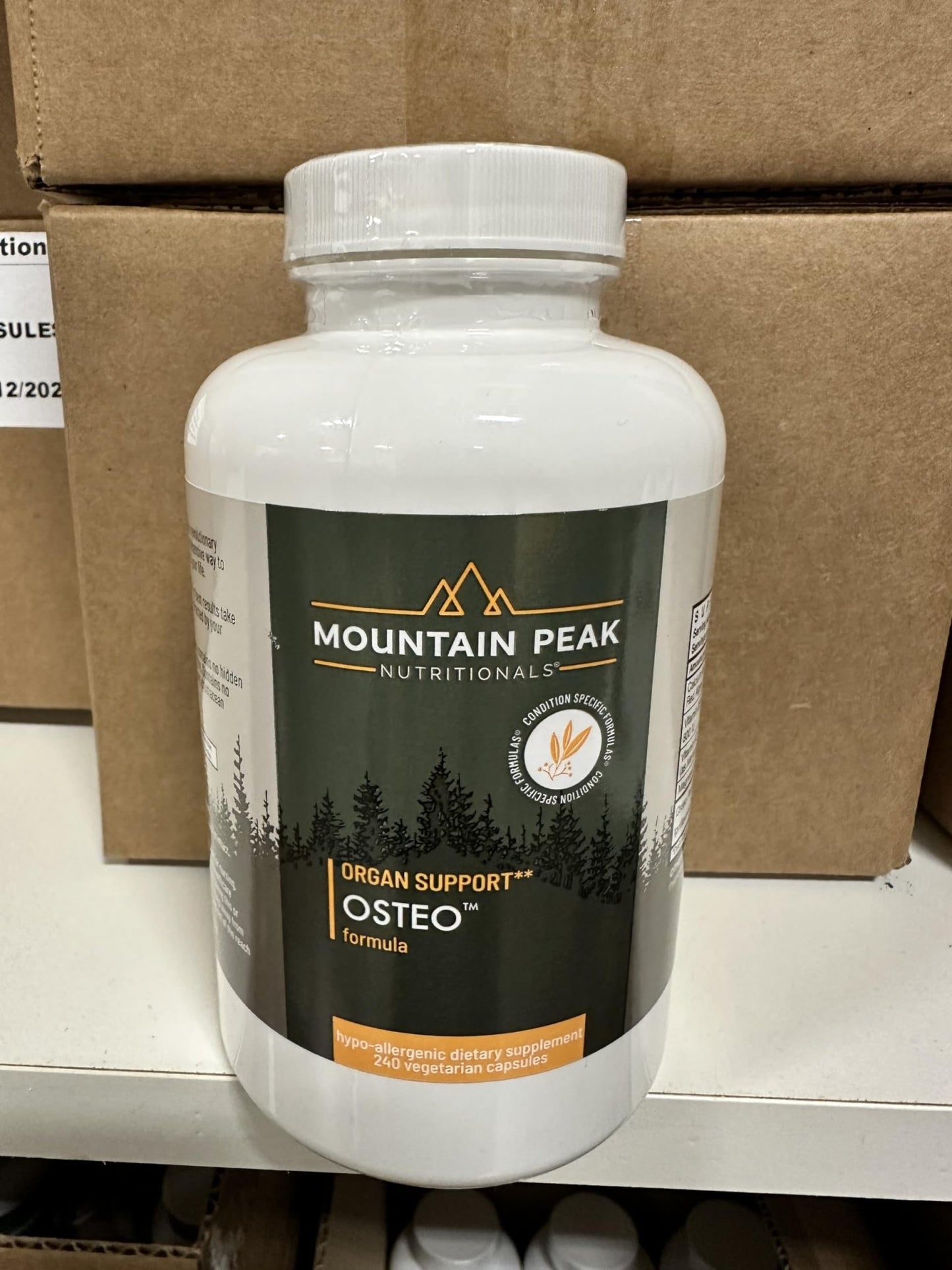 Mountain Peak Nutritionals Osteo Supplement - Organ & Strong Bone Support, Promotes Bone Health - With Vitamins D3, K2, Calcium, and Magnesium - Bone Building & Strengthening (240 Vegetarian Capsules) - dailyvitalstore