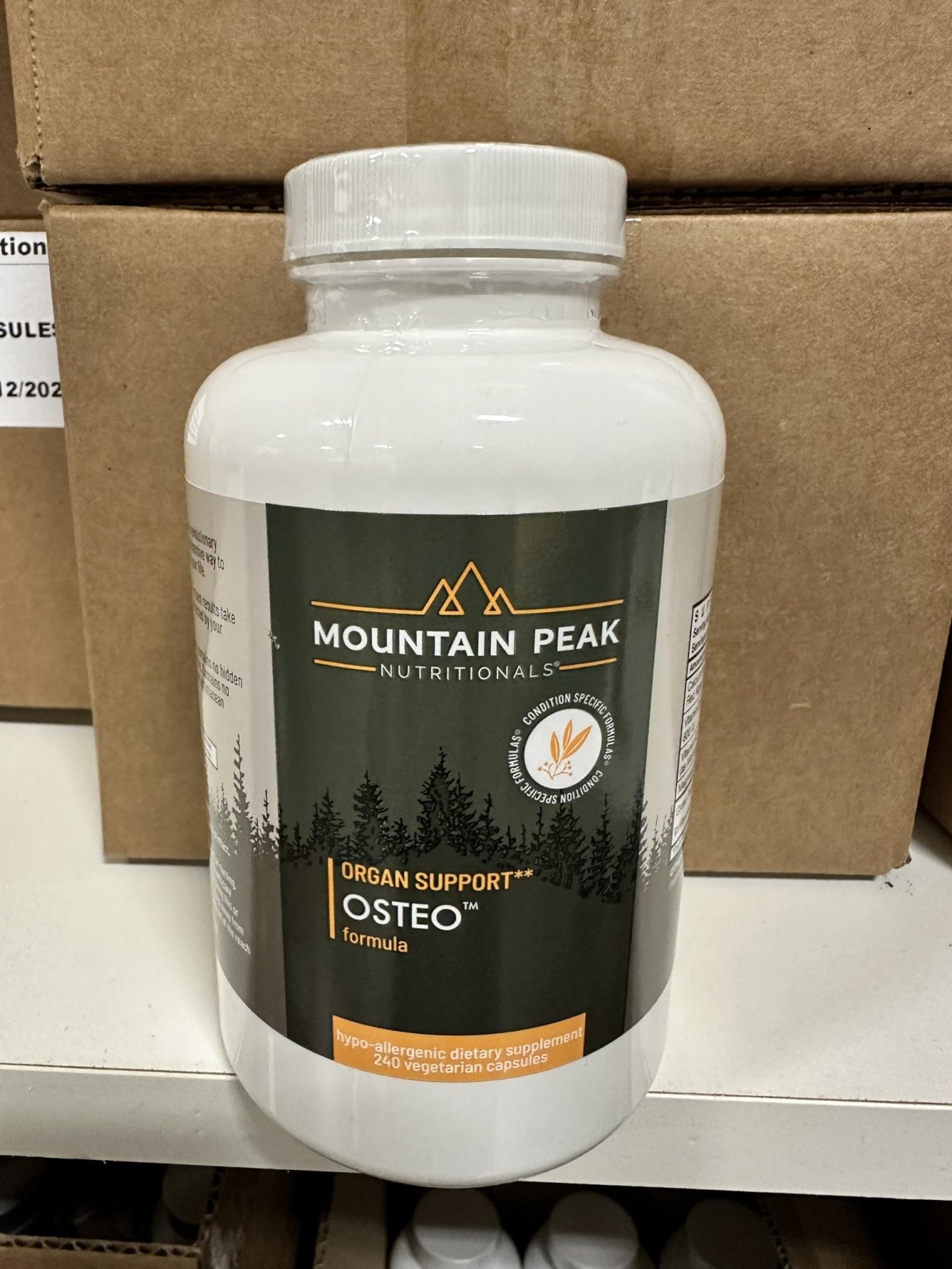 Mountain Peak Nutritionals Osteo Supplement - Organ & Strong Bone Support, Promotes Bone Health - With Vitamins D3, K2, Calcium, and Magnesium - Bone Building & Strengthening (240 Vegetarian Capsules) - dailyvitalstore