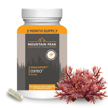Mountain Peak Nutritionals Osteo Supplement - Organ & Strong Bone Support, Promotes Bone Health - With Vitamins D3, K2, Calcium, and Magnesium - Bone Building & Strengthening (240 Vegetarian Capsules) - dailyvitalstore