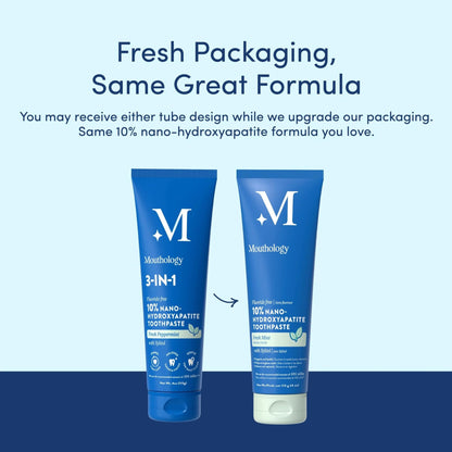 Mouthology 10% Nano Hydroxyapatite Toothpaste Fluoride Free, Whitening*, Rod Shaped nHa, Xylitol Toothpaste for Adults, Enamel Care*, Sensitive Teeth*, SLS Free - dailyvitalstore