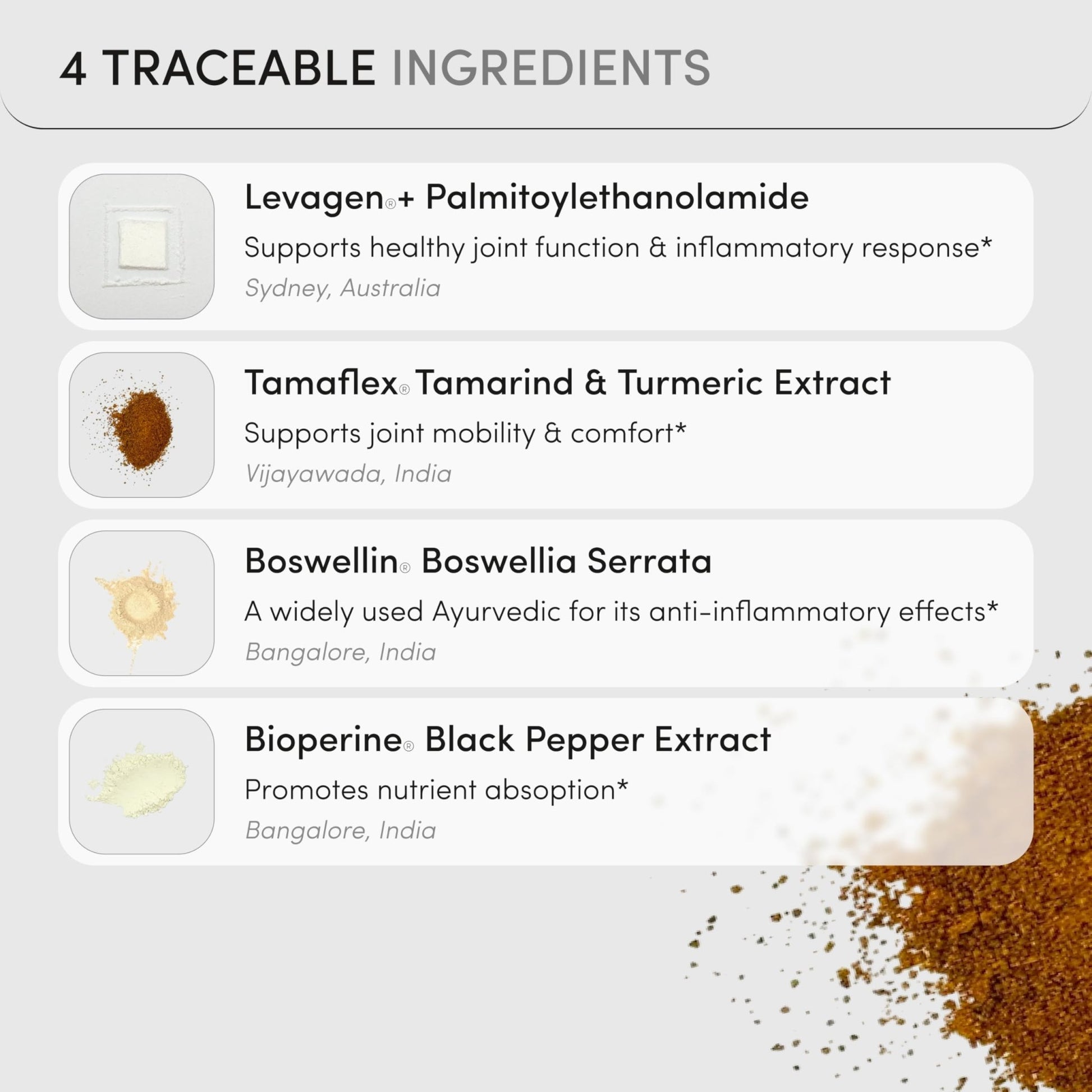 MOVE Fast Acting Joint Supplements | Tamaflex® Turmeric & Tamarind, Levagen®+ PEA Palmitoylethanolamide, Boswellia Serrata, Bioperine® Black Pepper Extract | Joint Support & Mobility | 60 Vegan Caps - dailyvitalstore