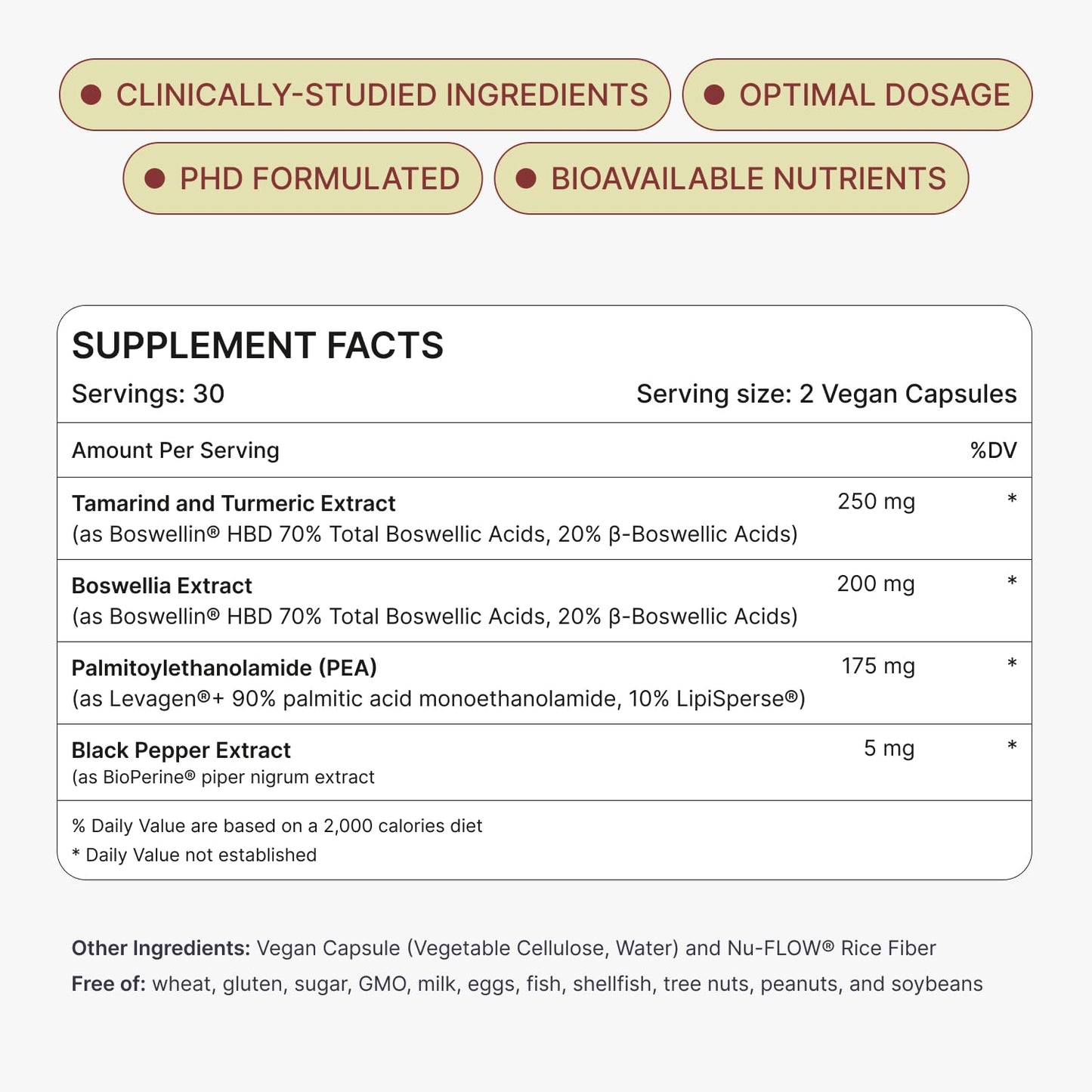 MOVE Fast Acting Joint Supplements | Tamaflex® Turmeric & Tamarind, Levagen®+ PEA Palmitoylethanolamide, Boswellia Serrata, Bioperine® Black Pepper Extract | Joint Support & Mobility | 60 Vegan Caps - dailyvitalstore