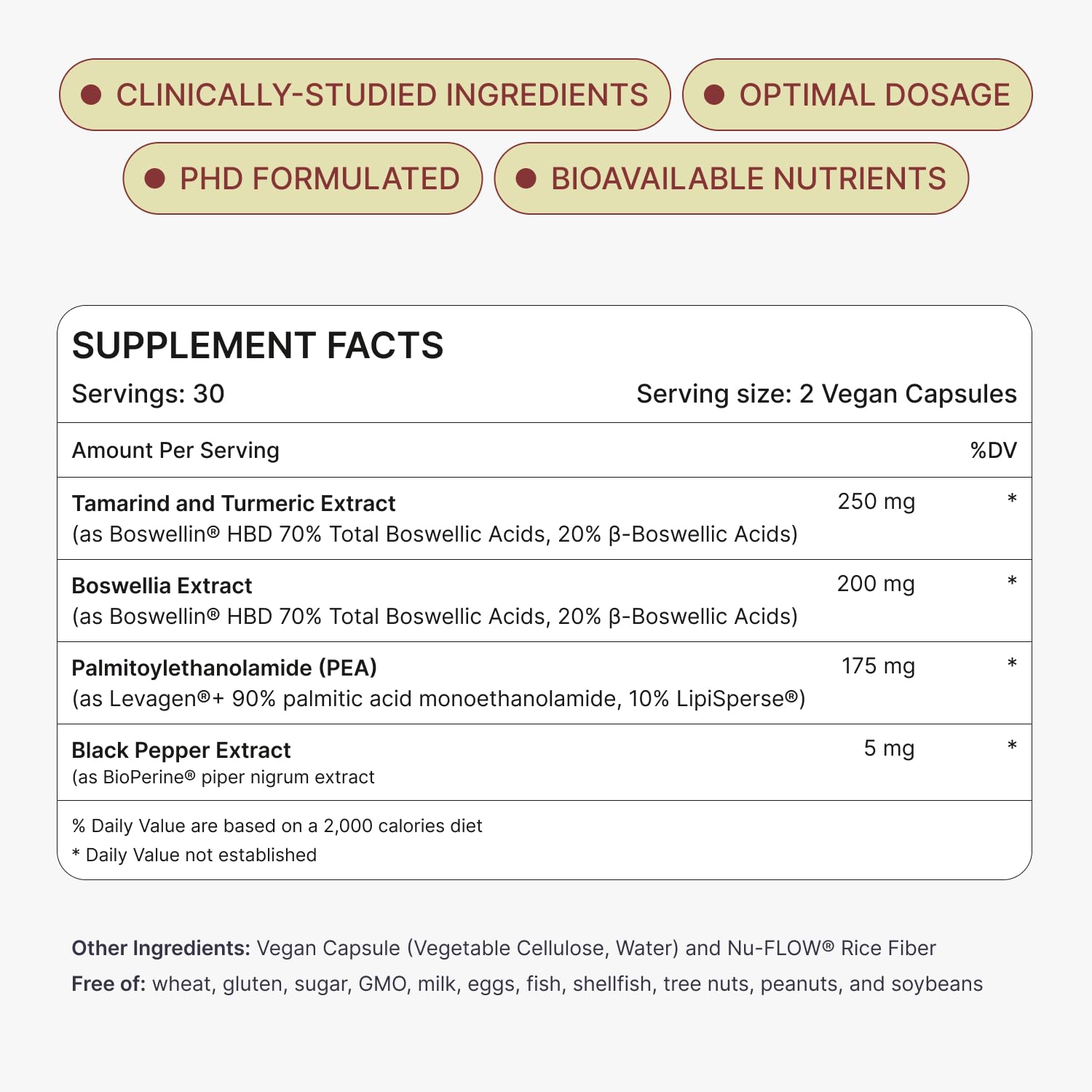 MOVE Fast Acting Joint Supplements | Tamaflex® Turmeric & Tamarind, Levagen®+ PEA Palmitoylethanolamide, Boswellia Serrata, Bioperine® Black Pepper Extract | Joint Support & Mobility | 60 Vegan Caps - dailyvitalstore