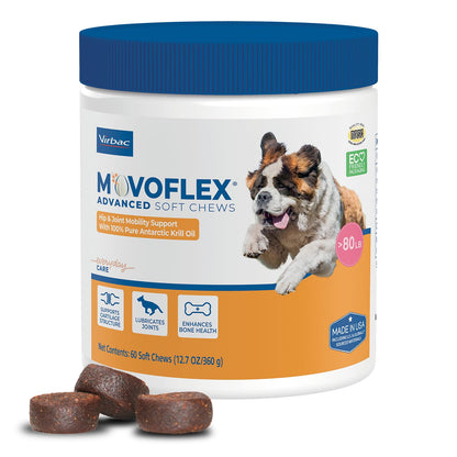 MOVOFLEX Advanced Soft Chews Hip Joint Support Supplement for Large Dogs 60 Count by Virbac - dailyvitalstore