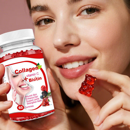 Moxca Hydrolyzed Marine Collagen Gummies for Women | Vegan Collagen Support with Biotin, Vitamins C & E | Daily Beauty Supplement for Hair, Skin & Nails | Natural Fruit Flavor, Clean Formula - dailyvitalstore