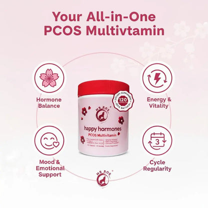 Mr Ros PCOS Multivitamin for Women – Happy Hormones Formula – Myo & D-Chiro Inositol 40:1, Omega-3, Vitamin D3, Zinc & Magnesium - dailyvitalstore