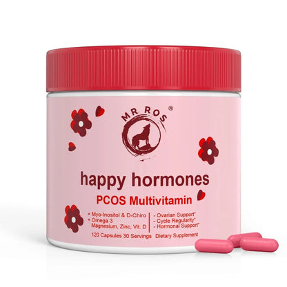 Mr Ros PCOS Multivitamin for Women – Happy Hormones Formula – Myo & D-Chiro Inositol 40:1, Omega-3, Vitamin D3, Zinc & Magnesium - dailyvitalstore