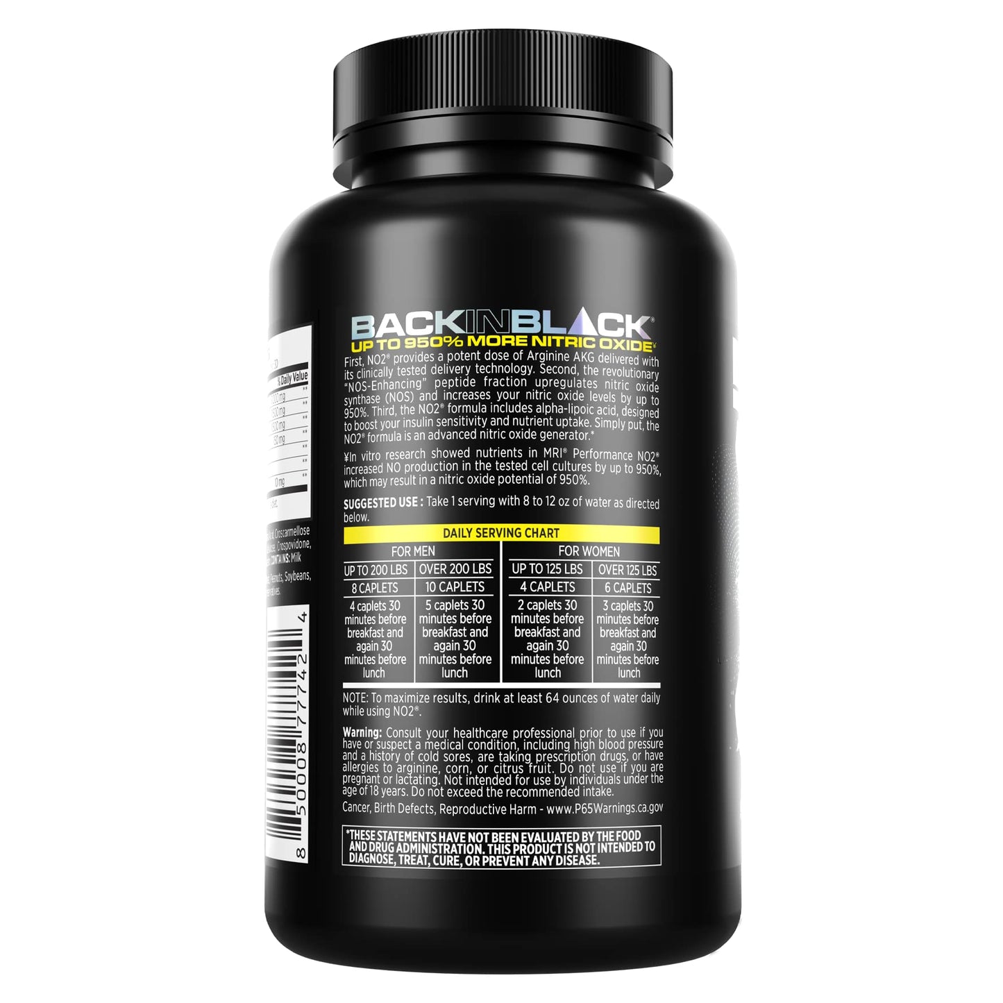 MRI Performance NO2 Nitric Oxide Booster, Original Formula with 3,000mg L-Arginine & AAKG, Nitric Oxide Production, Healthy Blood Pressure & Heart Health (90 Caplets) - dailyvitalstore
