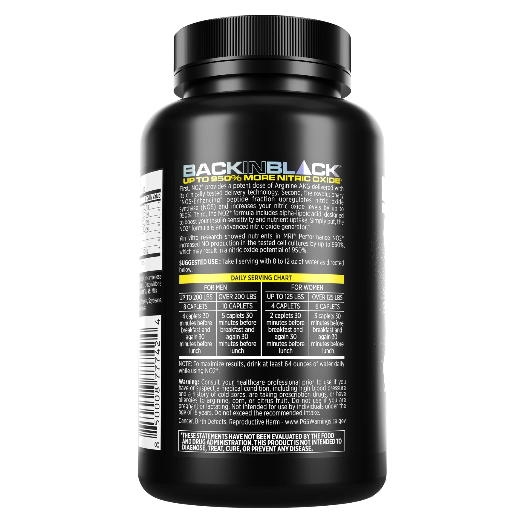 MRI Performance NO2 Nitric Oxide Booster, Original Formula with 3,000mg L-Arginine & AAKG, Nitric Oxide Production, Healthy Blood Pressure & Heart Health (90 Caplets) - dailyvitalstore