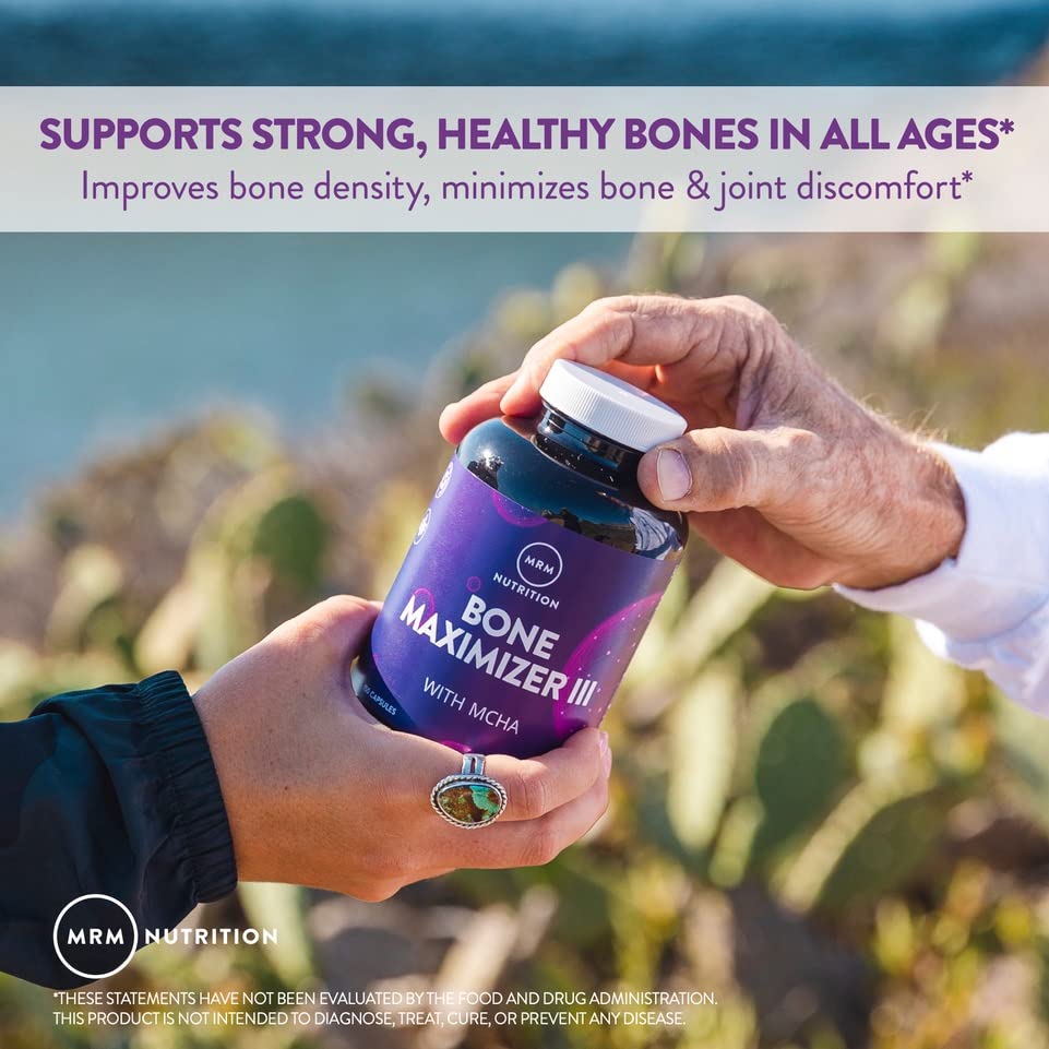 MRM Nutrition Bone Maximizer® III | with MCHA + Vitamin D3 + Vitamin K2 | Bone Health | High Potency | Key Vitamins and Minerals for Bones | 50 Servings - dailyvitalstore