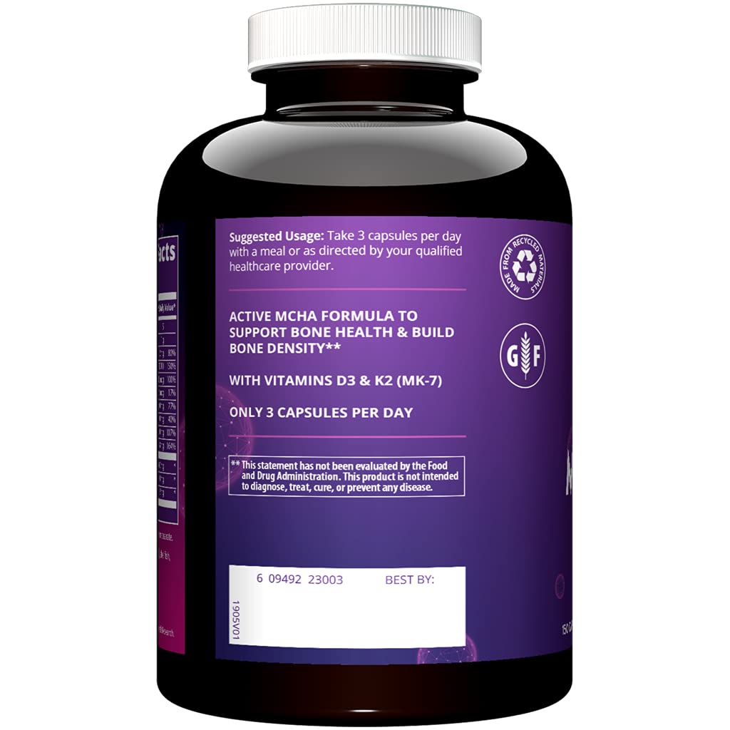 MRM Nutrition Bone Maximizer® III | with MCHA + Vitamin D3 + Vitamin K2 | Bone Health | High Potency | Key Vitamins and Minerals for Bones | 50 Servings - dailyvitalstore