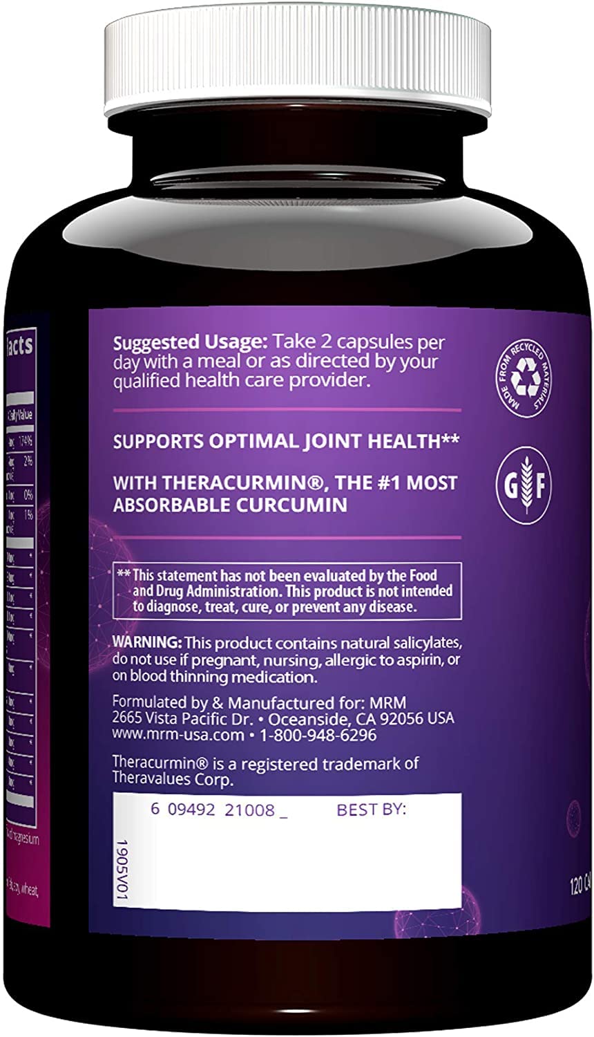 MRM Nutrition Joint Synergy™+ | Joint Health | with Theracurcumin® | Gluten-Free | 120 Capsules - dailyvitalstore