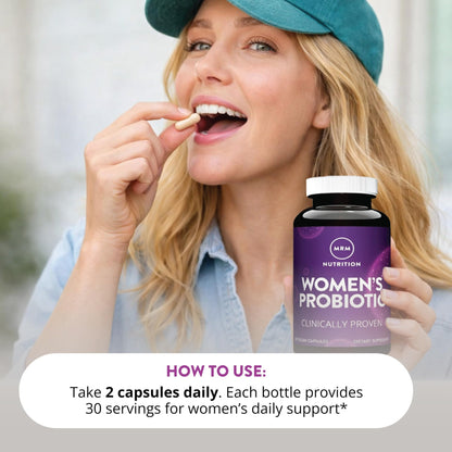 MRM Nutrition Women's Probiotics - Patented Formula Supports Urinary Tract, Vaginal, & Immune Health for Women, Prebiotic Supplement, 3.5 Billion Cells - dailyvitalstore