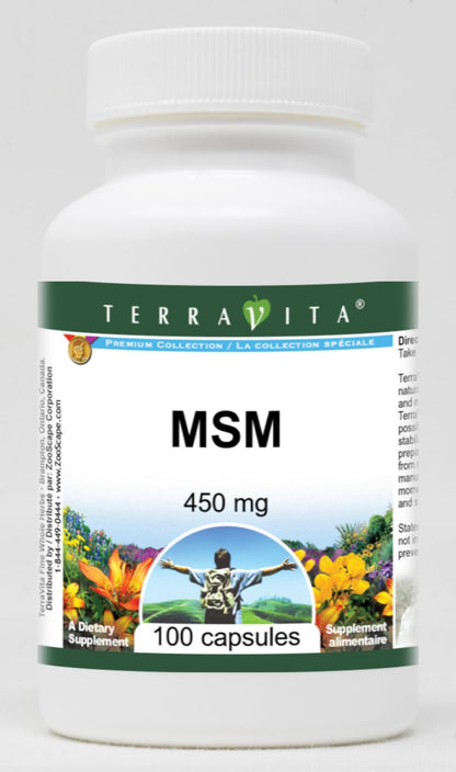MSM - 450 mg (100 Capsules, ZIN: 510649) - 3 Pack - dailyvitalstore