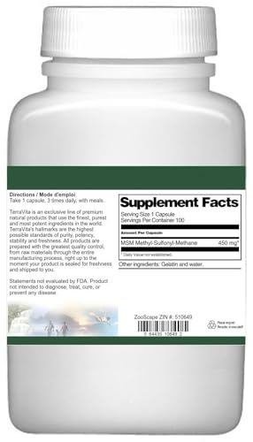 MSM - 450 mg (100 Capsules, ZIN: 510649) - 3 Pack - dailyvitalstore