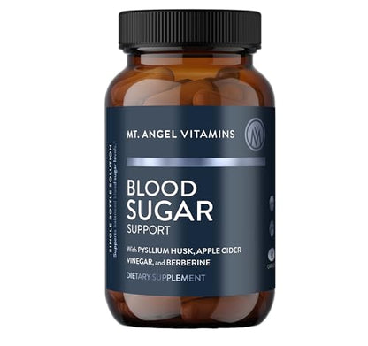Mt. Angel Vitamins Blood Sugar Support Supplement - Natural Supplement with Pysllium Husk, Berberine with Ceylon Cinnamon, and Apple Cider Vinegar - Supports Healthy Blood Sugar Levels - 60 Capsules - dailyvitalstore