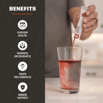 MTN OPS Reds Super Reds Antioxidant Drink Powder Daily Health Blend with Phytonutrients Free Radical Support 30 On The Go Stick Packs - dailyvitalstore