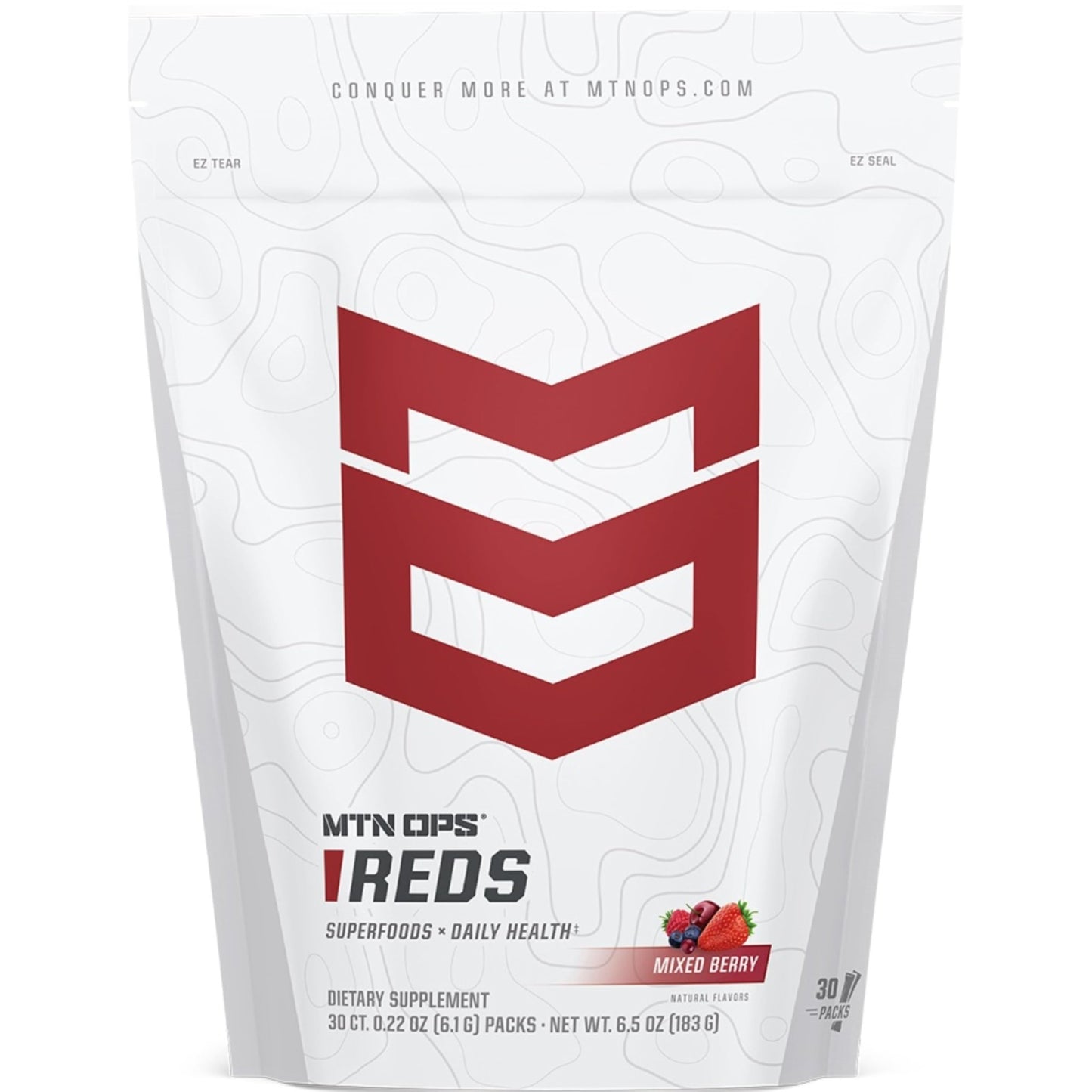 MTN OPS Reds Super Reds Antioxidant Drink Powder Daily Health Blend with Phytonutrients Free Radical Support 30 On The Go Stick Packs - dailyvitalstore