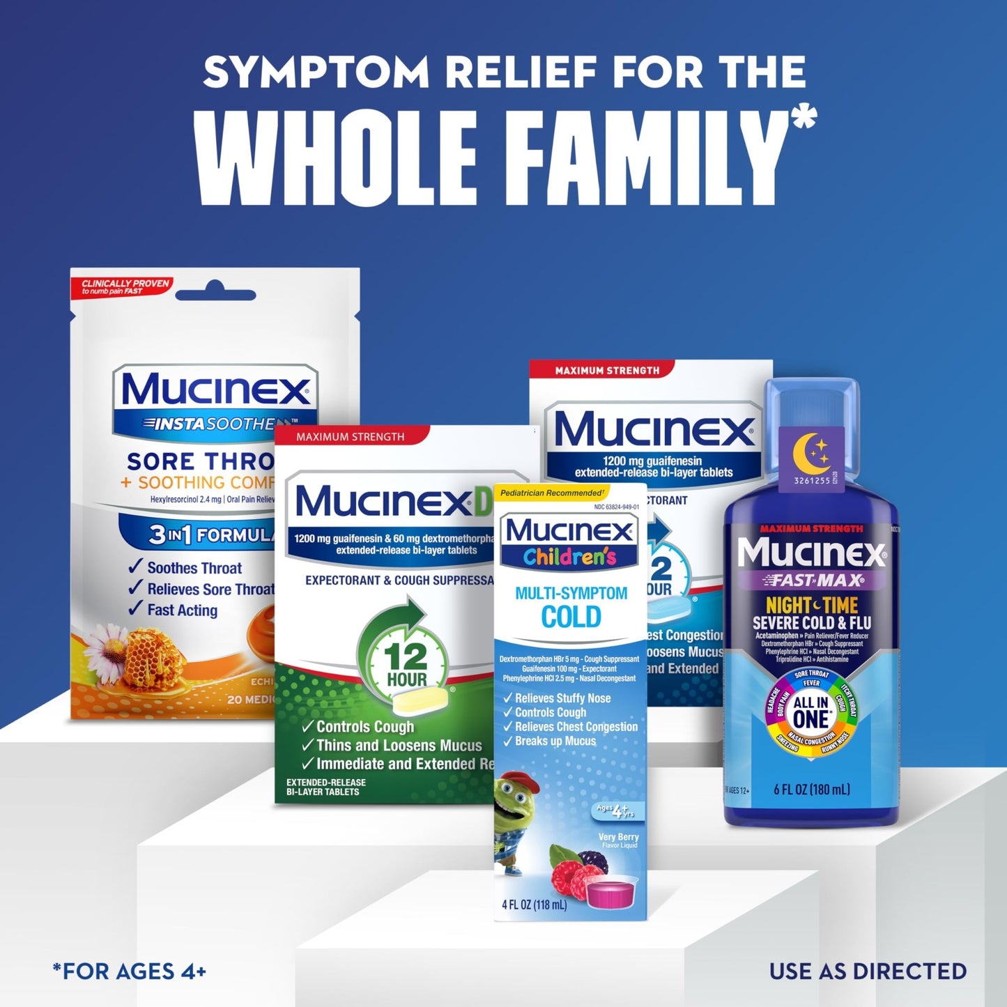 Mucinex Children's Multi-Symptom Cold Medicine, Kids Cough Medicine, Mucinex Kids Medicine/Decongestant with Dextromethorphan HBr, Guaifenesin, Phenylephrine HCl, Very Berry Flavor Liquid, 4 Fl Oz - dailyvitalstore