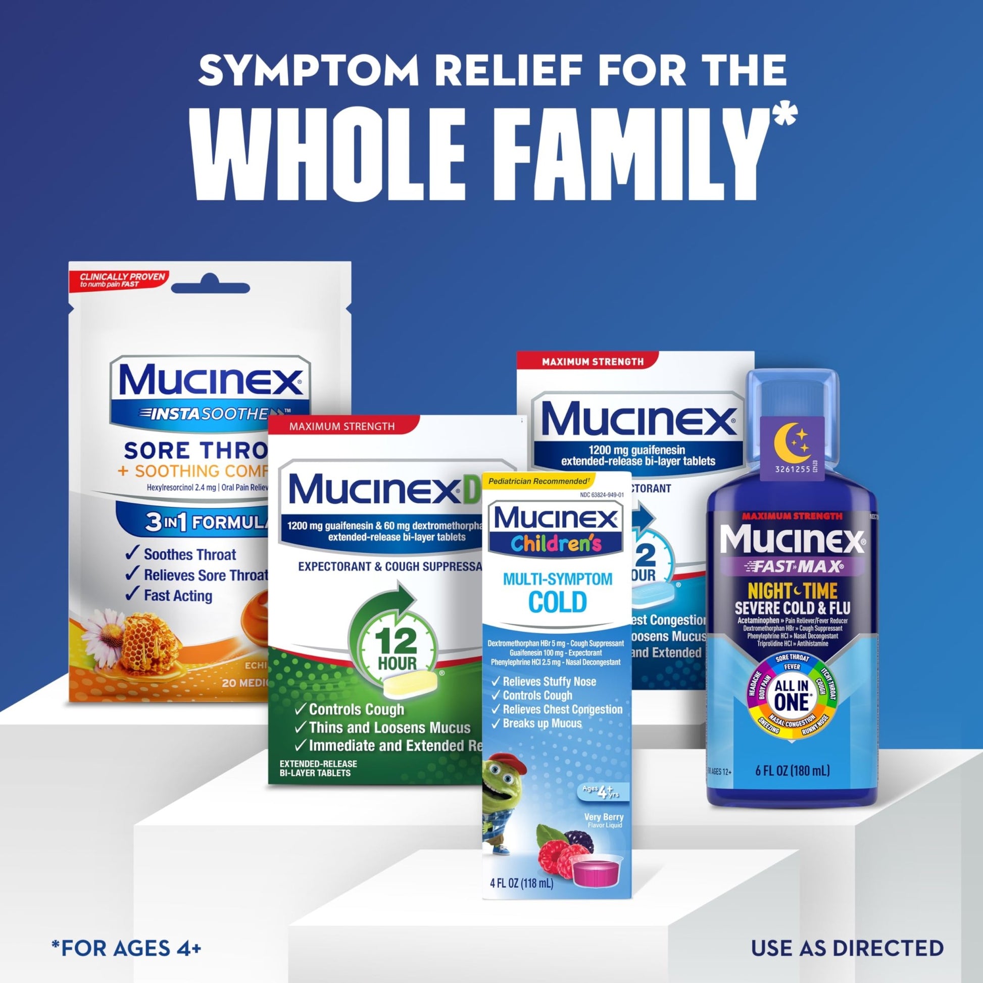 Mucinex Children's Multi-Symptom Cold Medicine, Kids Cough Medicine, Mucinex Kids Medicine/Decongestant with Dextromethorphan HBr, Guaifenesin, Phenylephrine HCl, Very Berry Flavor Liquid, 4 Fl Oz - dailyvitalstore