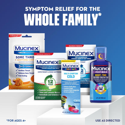 Mucinex Children's Multi-Symptom Cold Medicine, Kids Cough Medicine, Mucinex Kids Medicine/Decongestant with Dextromethorphan HBr, Guaifenesin, Phenylephrine HCl, Very Berry Flavor Liquid, 4 Fl Oz - dailyvitalstore