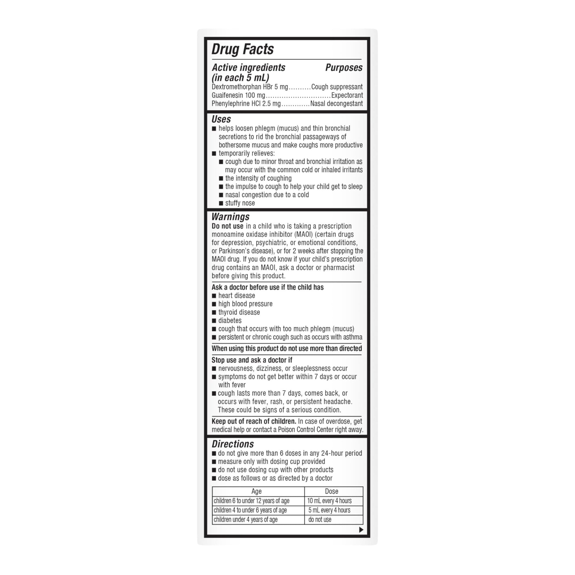 Mucinex Children's Multi-Symptom Cold Medicine, Kids Cough Medicine, Mucinex Kids Medicine/Decongestant with Dextromethorphan HBr, Guaifenesin, Phenylephrine HCl, Very Berry Flavor Liquid, 4 Fl Oz - dailyvitalstore