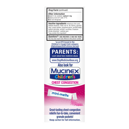 Mucinex Children's Multi-Symptom Cold Medicine, Kids Cough Medicine, Mucinex Kids Medicine/Decongestant with Dextromethorphan HBr, Guaifenesin, Phenylephrine HCl, Very Berry Flavor Liquid, 4 Fl Oz - dailyvitalstore