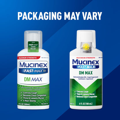 Mucinex DM Max Liquid Cough & Cold Medicine for Adults, Cold and Flu Medicine for Excess Mucus Relief, Guaifenesin, Dextromethorphan Expectorant & Decongestant for Adults, Dr Recommended, 6.0 Fl Oz - dailyvitalstore