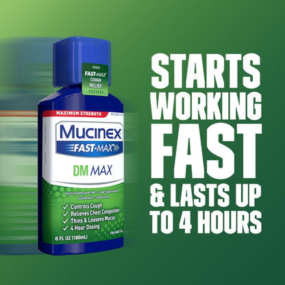 Mucinex DM Max Liquid Cough & Cold Medicine for Adults, Cold and Flu Medicine for Excess Mucus Relief, Guaifenesin, Dextromethorphan Expectorant & Decongestant for Adults, Dr Recommended, 6.0 Fl Oz - dailyvitalstore