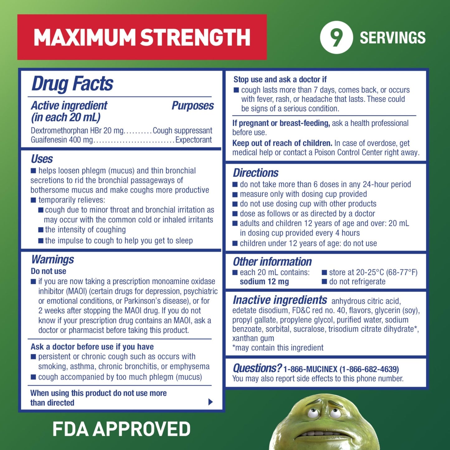 Mucinex DM Max Liquid Cough & Cold Medicine for Adults, Cold and Flu Medicine for Excess Mucus Relief, Guaifenesin, Dextromethorphan Expectorant & Decongestant for Adults, Dr Recommended, 6.0 Fl Oz - dailyvitalstore