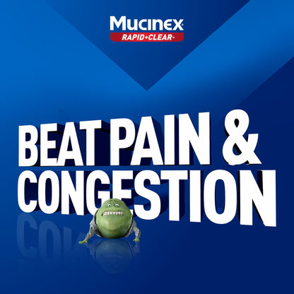 Mucinex Rapid Clear Maximum Strength Cold Medicine & Expectorant, Fever, Pain, Headache, & Excess Mucus Relief with Acetaminophen & Guaifenesin, Rapid Release Caplets for Adults, 20 Count - dailyvitalstore