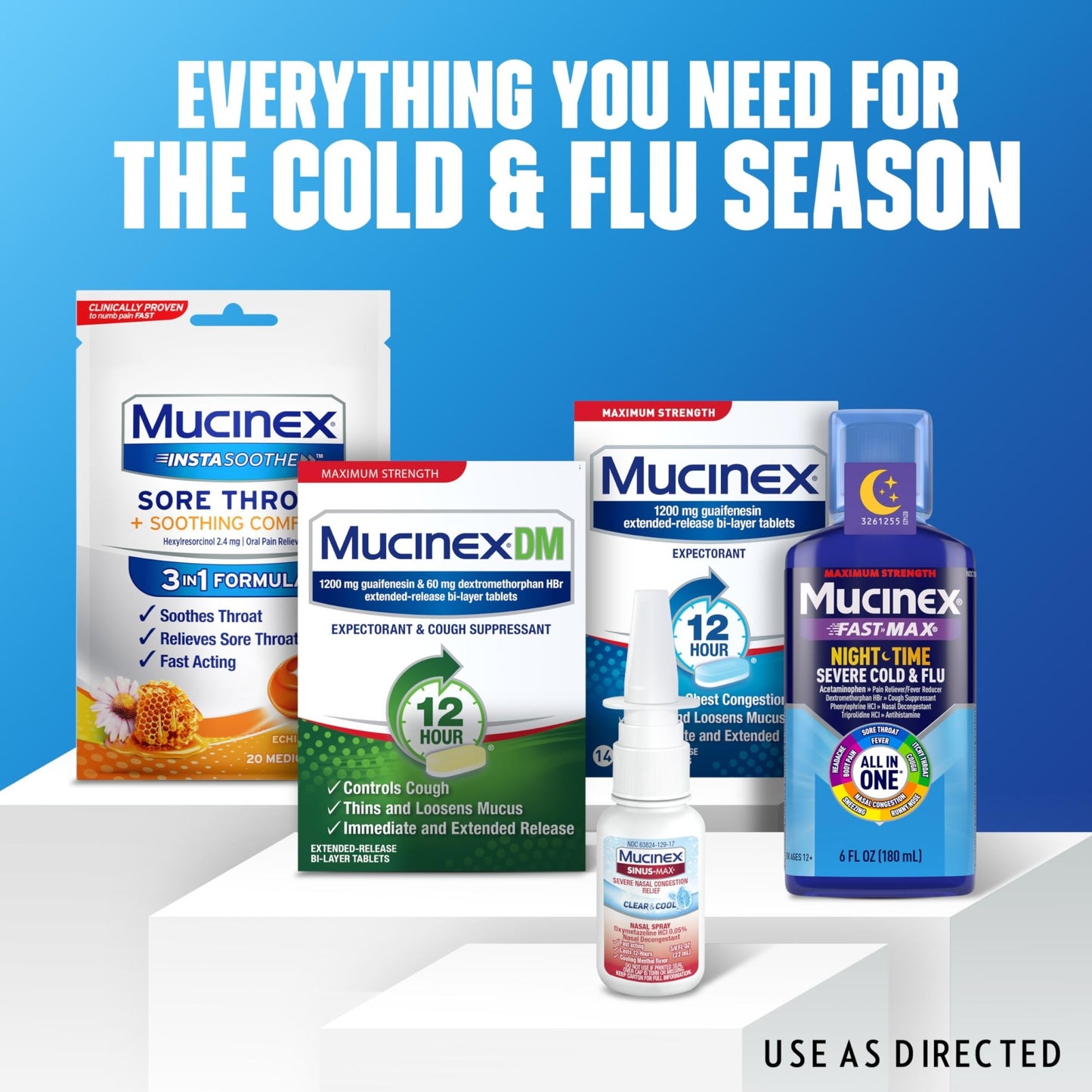 Mucinex Sinus-Max Nasal Spray Decongestant, 12 Hour Over-The-Counter Medication Nose Spray for Sinus Relief, Nasal Decongestants for Adults & Sinus Congestion, Clear & Cool 3/4 Fl Oz(22ML) - dailyvitalstore